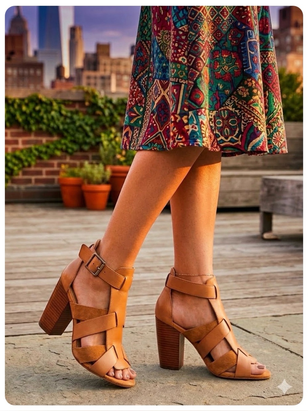 Kelsi Dagger x Anthropologie Brooklyn “Belle” Tan Leather shootie-style Sandals